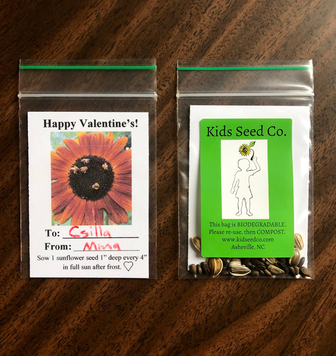 flower seeds gifts Valentine's Day Sunflower Seed Pack – Kids Seed Co
