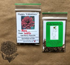 Valentine's Day Seed Pack Card- Kids Seed Co. Flower Mix